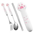 thumbnail image 5 of Utensils Set Stainless Steel Portable Tableware Set Pink For Camping 1Set, 5 of 5