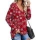 thumbnail image 2 of Mujer Tops Manga larga Cuello en V Ropa de niña Cremallera lateral Dividir Suéter femenino informal suelto, Rojo, 3XL sidaley AP003996-12, 2 of 5