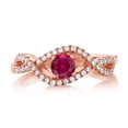 thumbnail image 2 of Gem Stone King 0.94 Ct Round Red Created Ruby 18K Rose Gold Plated Silver Infinity Ring (Size 9), 2 of 3