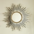 thumbnail image 2 of 33'' Gemme Sunburst Wall Mirror, Luxury PU Art Decor, Silver Ray Design, Lightweight Durable, Bathroom Bedroom Living Room Entryway, 2 of 7
