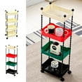 thumbnail image 1 of RKSTN 4-Tier Snack And Fruit Rolling Utility Cart, Multifunctional Storage Organizer with Plastic Shelf & Metal Wheel, Storage Cart for Kitchen, Bathroom, Living Room,Office, 1 of 6
