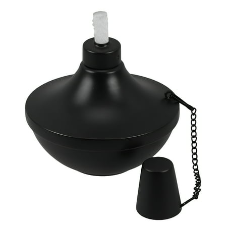 HIBIBUD Small Table Top Tiki Torch 1 Set Convenient Refillable Flame Light with Wick Decorative Tabletop Lantern for Yard