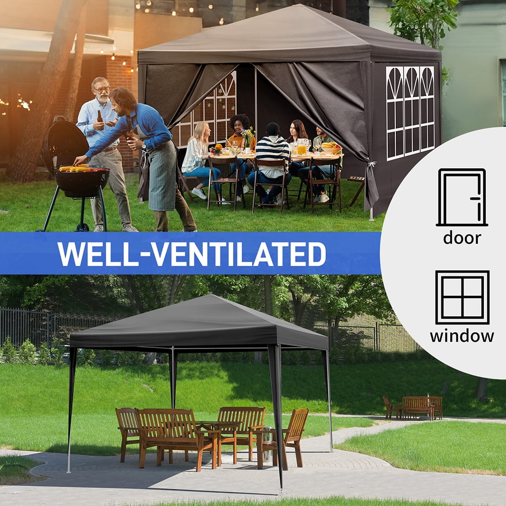 Aimee Lii 120" x120" Large Party Tent, Events Shelter Canopy Gazebo with 4 Side Walls, Shade Shelter for Weddings, Picnic, Black Aimee Lii 120" x120" Large Party Tent, Events Shelter Canopy Gazebo with 4 Side Walls, Shade Shelter for Weddings, Picnic, Black