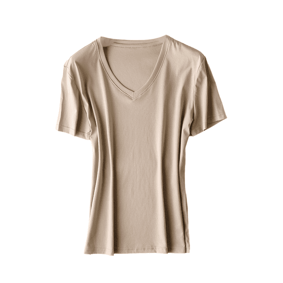 G Guzemor Women's Summer Tops Tee 100% Mercerized Cotton 2025 V-Neck T-Shirts Casual Comfort Short Sleeve Pullover