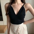 thumbnail image 1 of Deepwonder Low-cut Deep V-neck Tank Tops Knitted Solid Color Summer Casual Vest Camis, 1 of 6