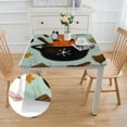 thumbnail image 2 of nygtbtfer Halloweenn Pumpkin Elastic Edged Fitted Square Tablecloth Table Cloth for Indoor Holiday Family Party and Outdoor Patio Use, Fitted for Table white, 2 of 7