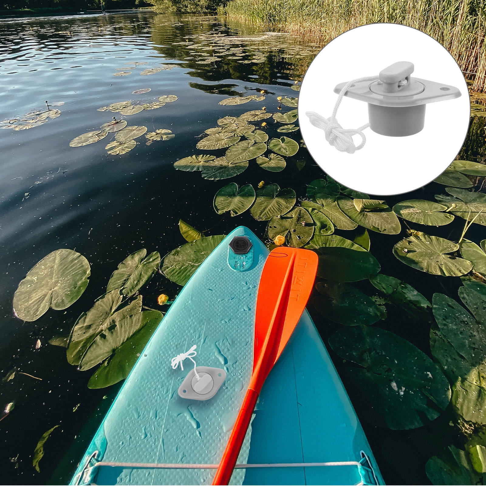 DEEPCRAFF Marine Deck Drain Plug PVC Kayak Replacement Scupper Valve for Canoe Drain