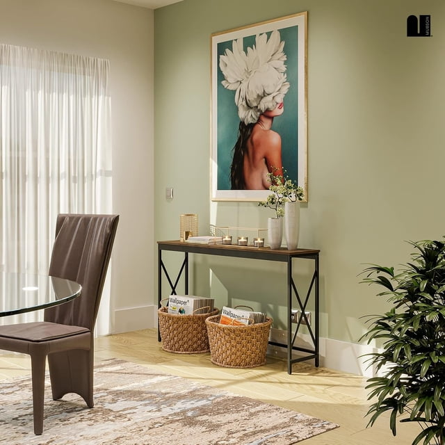 Credenza Recibidor para Sala o Recámara con Amplia Superficie de 140x30 cm. Estante Organizador . Recibidor Moderno. Mesa Decorativa para Sala de Madera . Mueble para TV