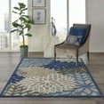 thumbnail image 5 of 6â€™ x 9â€™ Blue Large Floral Indoor Outdoor Area Rug, 5 of 7