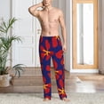 thumbnail image 2 of Naloa Red Floral Pajama Pants Men, PJ Bottoms, Sleep & Lounge Pants-X-Large, 2 of 6