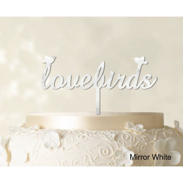 Love Birds Wedding Cake Topper Custom Cake Topper Color Option Available 6-7 Inches Wide