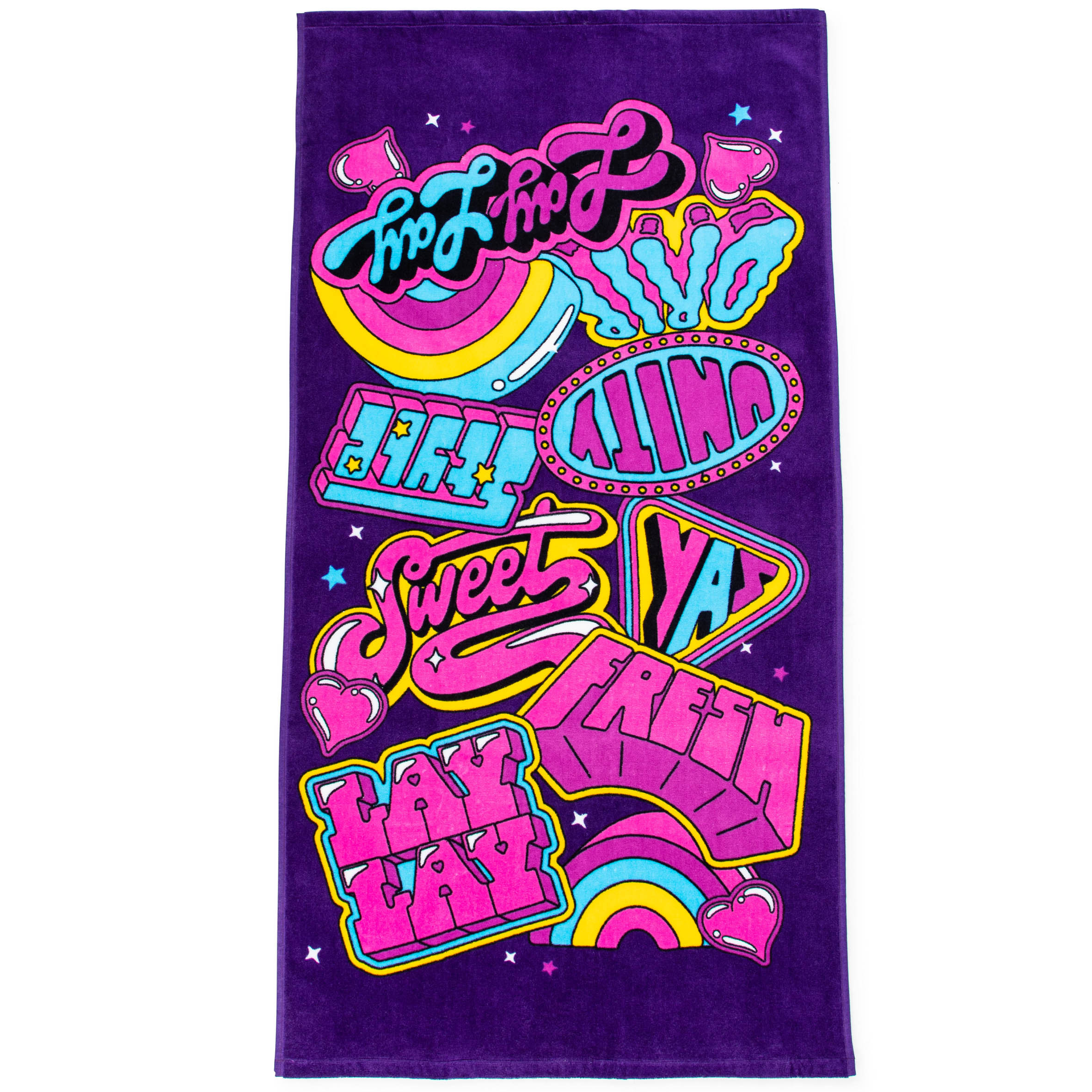 Lay Lay Kids 2-Piece Bath Towel and Wash Cloth Set, Cotton, Purple, Nickelodeon