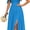 Blue, variant on Chiffon Spaghetti Off-Shoulder Bridesmaid Dresses for Women
Spaghetti,Lace-up,A-Line,Chiffon,Off-Shoulder,Ruffles cap Strap,Pleated,Breathable,Side Slit,Wedding Guest Dress