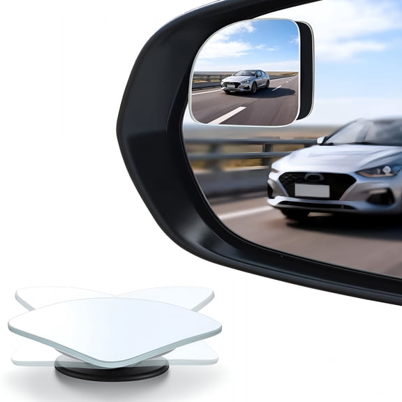 RIONIMA Blind Spot Mirror,Fan Hd Glass Frameless Convex Rear View Mirror with Wide Angle Adjustable Stick for Cars Suv and Trucks,Pack of 2