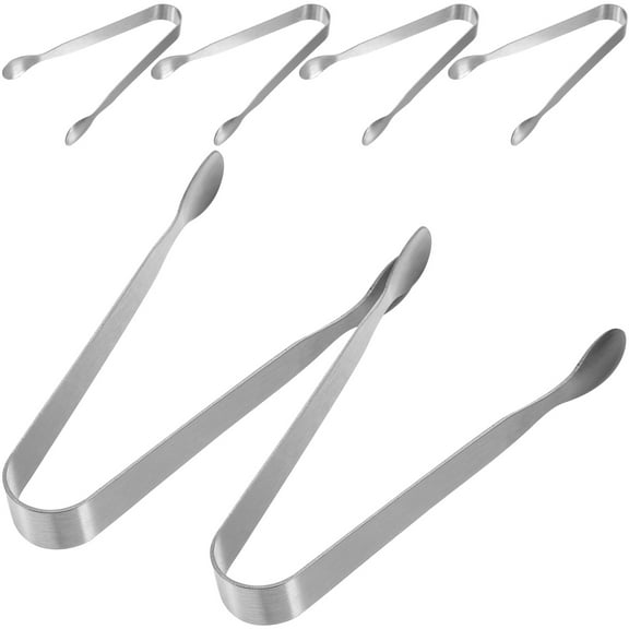 LEXSOMEO 6 pcs Stainless Steel Sugar Cube Tongs Mini Serving Tongs Ice Serving Tongs for Party