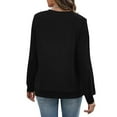 thumbnail image 4 of Diufon Womens Fall Tops Casual Long Sleeve Crewneck Tunic Shirts Solid Color Loose Blouses with Pocket, 4 of 7