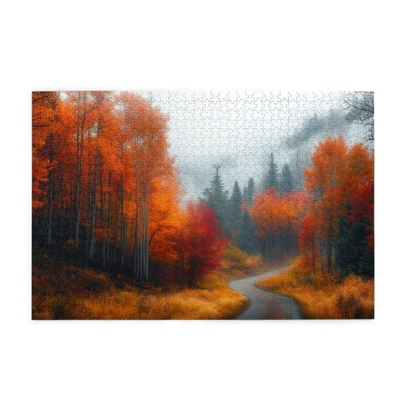 1000 PCS 1000 Piece Puzzle For Adults Fall Forests Trail,Stunningly Vibrant Colors,Modern Style Scenery Wooden Jigsaw Puzzles,Relieve Stress And Enjoy The Fun Of Solving Puzzles