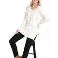 thumbnail image 3 of Doublju Women's Long Sleeve V-Neck Loose Fit Knit Sweater with Plus Size, 3 of 3