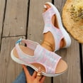 thumbnail image 6 of Dakaela Womens Orthopedic Walking Sandals Arch Support Ladies Walking Sport Athletic Sandal Open Toe Slip on Plantar Fasciitis Casual Shoes Pink 9.5, 6 of 9