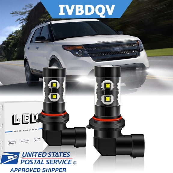 2X IVBDQV 6000K White LED Fog Lights Bulbs for Ford Escape 2013-2016