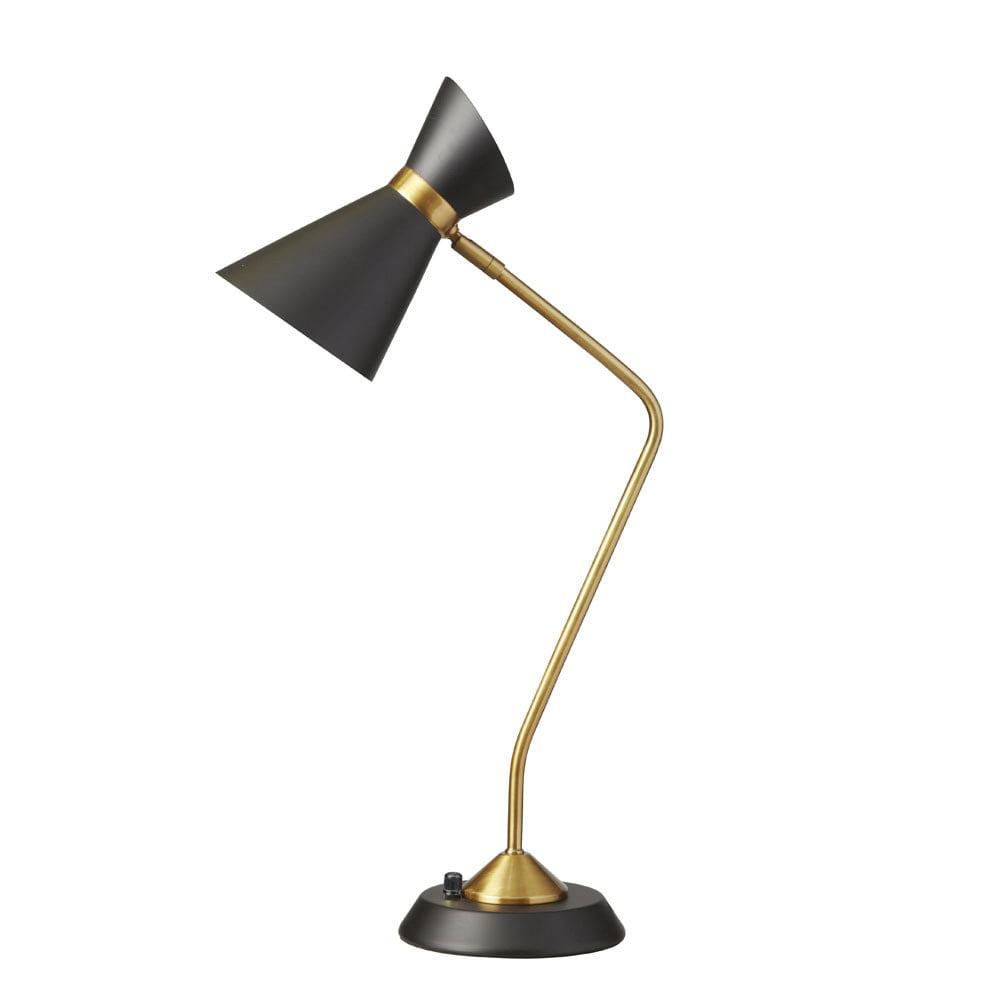 1 Light Table Lamp w/ Black Shade, VB