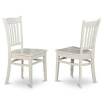 East West Furniture  Gronton Dining Chair with Wood Seat in Linen White Finish Pack of 2