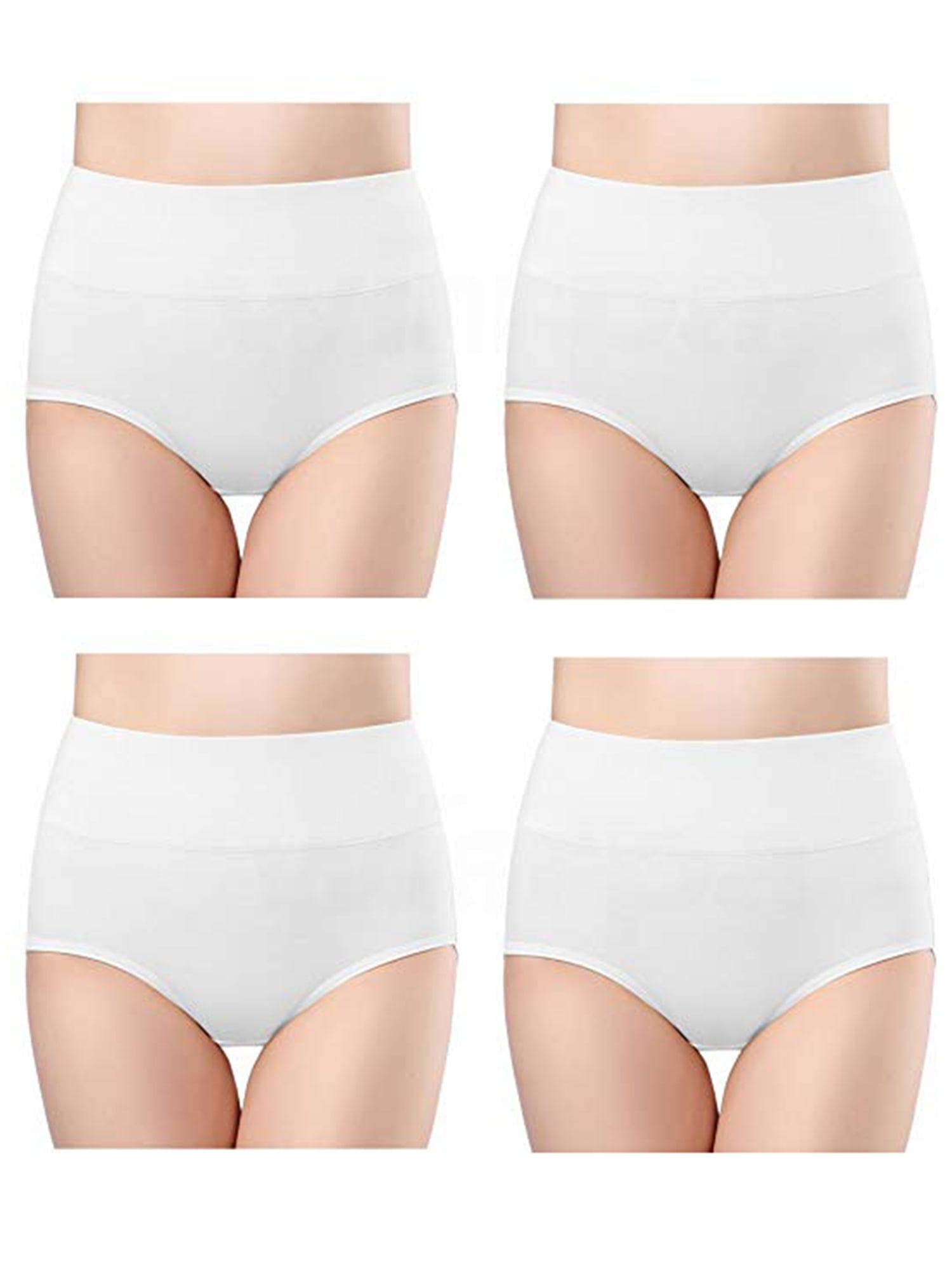 Womens Cotton Underwear High Waist Full Coverage Brief Panty 4