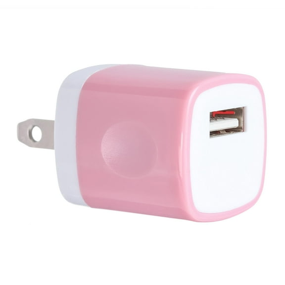 Spark Electronic 1PC Pink Universal USB Port AC/DC Power Adapter Home Wall Charger Plug W/ Easy Grip for iPhone 7/7 plus 6/6 plus Samsung Galaxy S5 S4 S9¡­