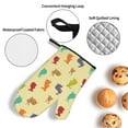 thumbnail image 3 of Haiem Colorful Rabbit Print Extra Long Oven Mitts and Pot Holders 4pc Sets: Heat Resistant Silicone Oven Mittens with Mini Oven Gloves and Hot Pads Potholders, 3 of 6