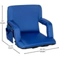 thumbnail image 2 of YEXJ Portable Stadium Chair with Armrests, Reclining Padded Back & Seat, Lightweight Metal Frame & Backpack Straps, Storage Pockets, 2 of 10