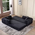 thumbnail image 7 of Convertible Sleeper Sofa Bed with Pillow, Corduroy Folding Mattress Floor Sofa Lounge Couch for Living Room, Bedroom, Black, 7 of 7