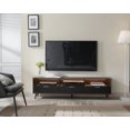 thumbnail image 3 of LED TV Stand Entertainment Center with Storage Modern Media Console Tables TV Cabinet for Living Room Bedroom and Office Walnut My Lux Decor Round, 3 of 6