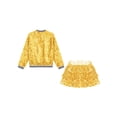 thumbnail image 6 of Miutii Kids Girls Two Piece Modern Jazz Dancewear Sequins Latin Dance Skirts Outfits Hip Hop Performance Clothes Set Gold 8, 6 of 6