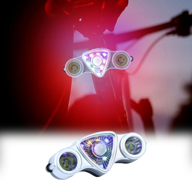 Luces para bicicletas de noche con 9+2 LEDs 6 Modos de carga USB, Faro más potente MTB, Luz trasera de bicicleta, Luz de bicicleta única, Luz de advertencia A