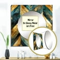 thumbnail image 3 of Designart "Emerald Gold Chevron Illusion I" 0 Square Mirror Wall Decor Glam - Large Gold Square Bathroom Mirror - Square Printed Wall Mirror Art, 3 of 5