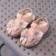 thumbnail image 2 of IUJSOY Toddler Baby Sandals Pearl Bow Princess Dress Shoes Summer Wedding Party Flower Girls Shoes, 2 of 6