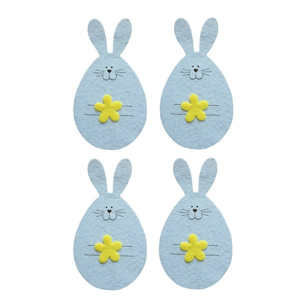 Fiudx Bolsas para Cubiertos de Pascua, Juego de 4 Piezas, Decoración Festiva para Vajilla, Decoración para Fiestas, Mesa Versátil, Celebración de Primavera, Tamaño 18 X 9,8 Cm