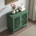thumbnail image 3 of GZXS 2-Door Storage Cabinet with Adjustable Shelf, 31.5" Retro Sideboard Accent Cupboard with Solid Wood Legs, for Kitchen, Dining Room & Entryway (Antique Green), 3 of 8