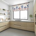 thumbnail image 4 of 4th of July Valance Curtains for Kitchen/Living Room/Bathroom/Bedroom Window, Rod Pocket Small Topper Half Short Window Curtains Voile Sheer Scarf, Blue Red Star Rustic Independence Day 42"x12", 4 of 8