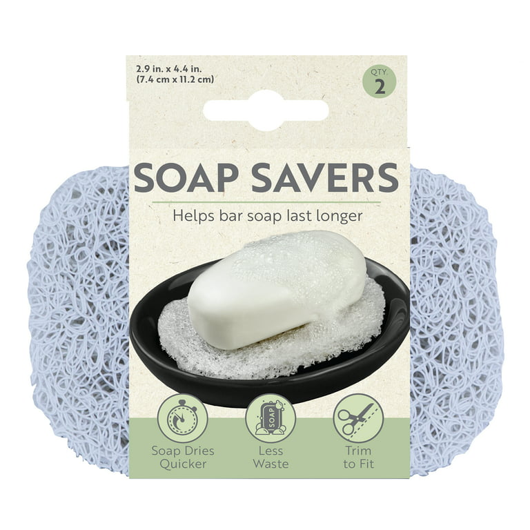 S&T INC. Soap Saver, White Soap Holder, 2pk 2.9 inch x 4.4 inch 