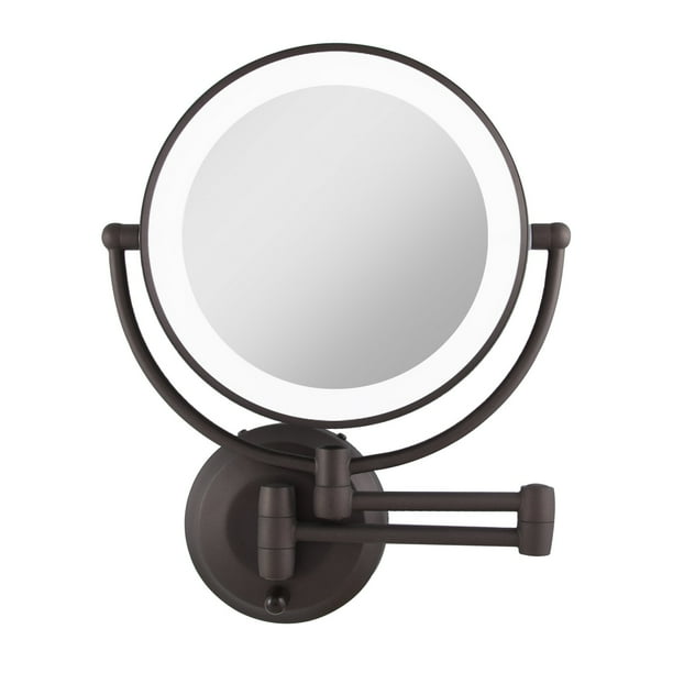 Zadro 11 Inch Round Cordless Led Ring Light Wall Mount Mirror 12 Extendable Arm 10x 1x Com Zadro 11 Inch Round Cordless Led Ring, Zadro Wall Mount Mirror Bronze