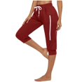 thumbnail image 6 of Diufon Women's 2pc Sweatpants Plus Size Capris Pants Elastic Waist Drawstring Pants with Pockets, 6 of 7