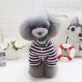 thumbnail image 5 of Mono de rayas para mascotas, ropa para perros, adorable abrigo para cachorros, ropa para perros pequeños y medianos (marrón) M, 5 of 5
