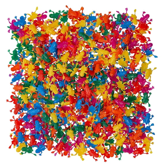 Fun Express 2" Mega Bulk 2016 Pieces Mini Bright Colors Plastic Jumping Frogs