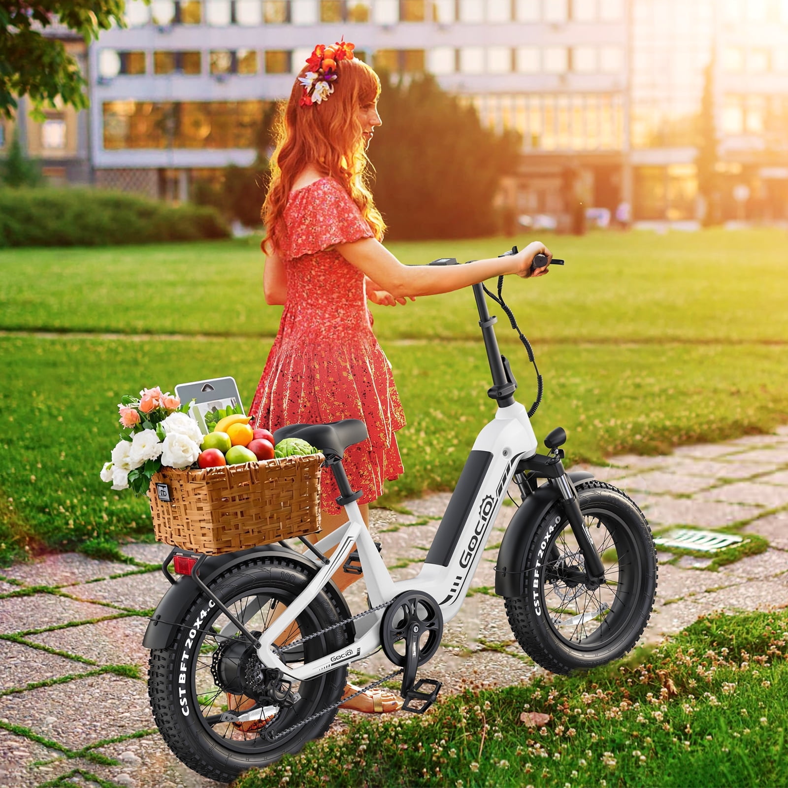 Gocio Electric Bike for Adults, Peak 1025W Mountain E Bike, 48V 13AH Removable Lithium-Ion Battery Ebikes, 20"x4.0" Fat Tire Electric Bicycles, 3A Fast Charge, 60 Miles Man Woman UL2849 Certified