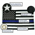 thumbnail image 5 of Jetlifee Thin Blue Line Flag 3x5 ft - Embroidered Stars, Sewn Stripes, Polyester American Police 3x5 Foot Flags Blue line with Black and White, Honoring Law Enforcement Officers, 5 of 8