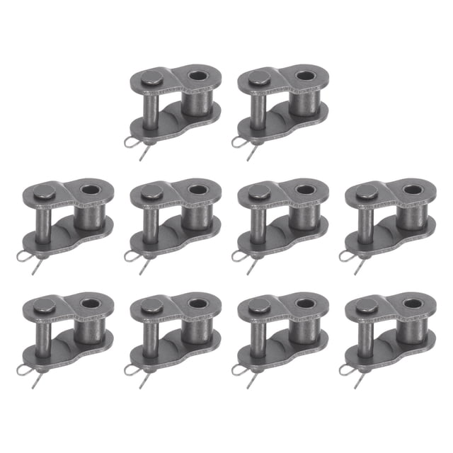 Unique Bargains 10Pack #40 Chain Offset Half Link Roller, 1/2' Pitch Carbon Steel Split Links for 08A Chain