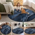 thumbnail image 5 of Round Rugs 5Ft, Navy Blue Round Area Rug Washable Indoor Throw Carpet, Luxury Abstract Modern Art Soft Non Slip Circle Rug for Cabinet Bathroom Home Decor Aesthetic, 5 of 8