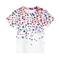 thumbnail image 4 of Avrnliq Kids Patriotic Star Print T-Shirt, Red White Blue Short Sleeve, Unisex Summer Tee for Boys Girls (Sizes 110-170),Size 5-6T, 4 of 5
