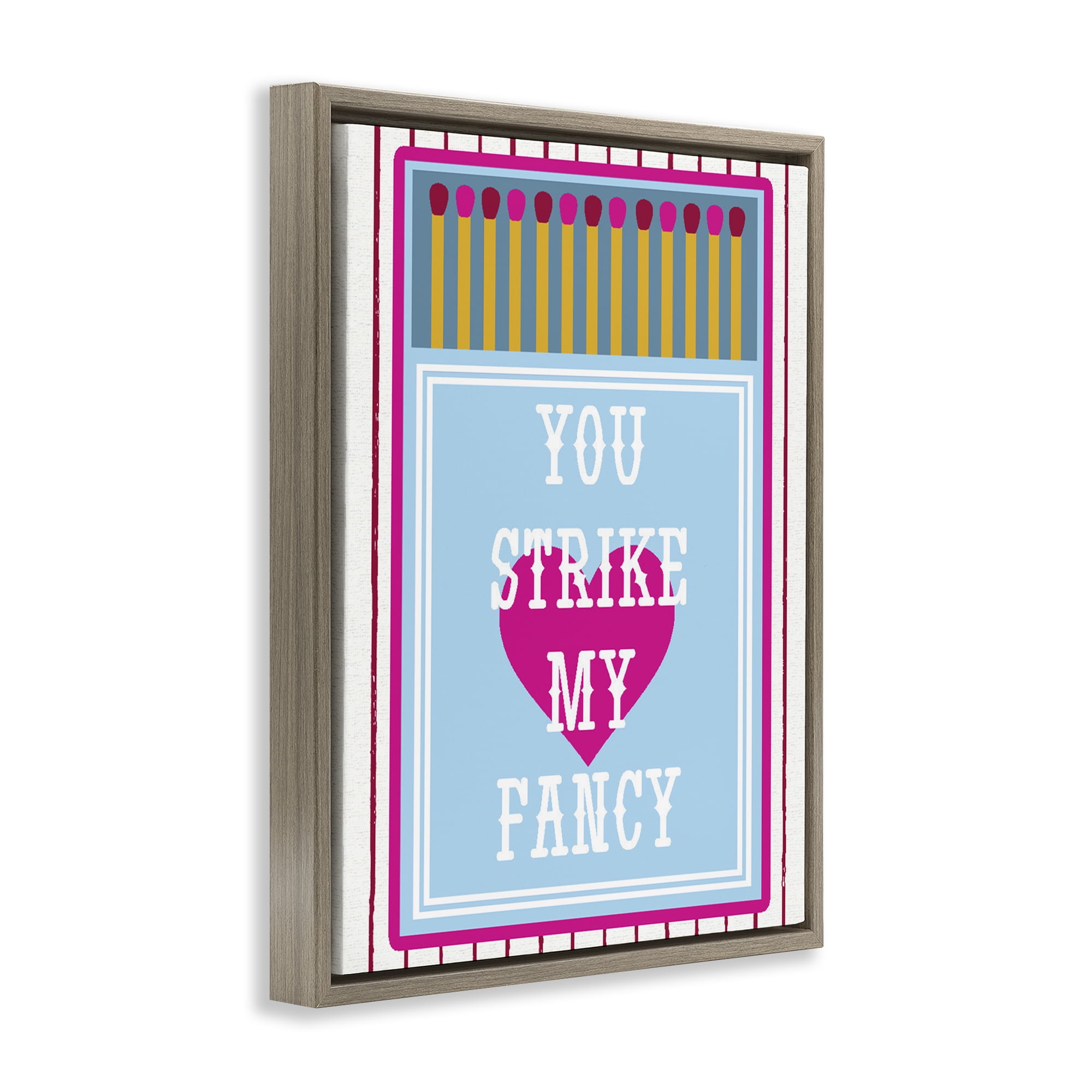Stupell Industries You Strike My Fancy Brown Framed Floater Canvas Wall Art, design by Lil' Rue
